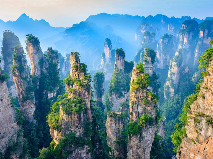 Sandstone pillars, National Forest Park, China