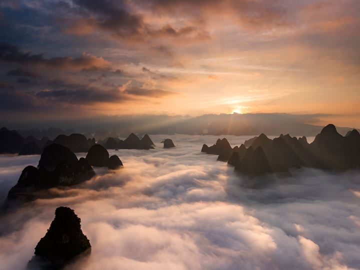 Guilin Moutain sunrise